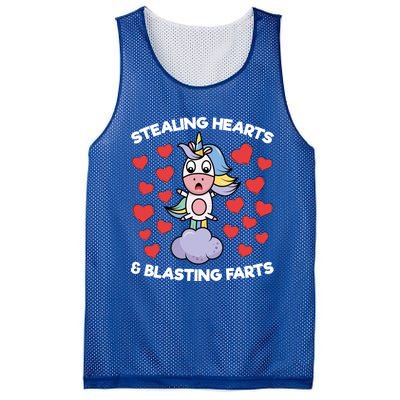 Stealing Hearts And Blasting Farts Valentines Unicorn Funny Gift Mesh Reversible Basketball Jersey Tank