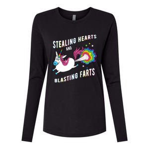 Stealing Hearts And Blasting Farts Unicorn Valentines Gift Womens Cotton Relaxed Long Sleeve T-Shirt