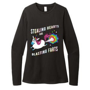 Stealing Hearts And Blasting Farts Unicorn Valentines Gift Womens CVC Long Sleeve Shirt