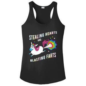 Stealing Hearts And Blasting Farts Unicorn Valentines Gift Ladies PosiCharge Competitor Racerback Tank