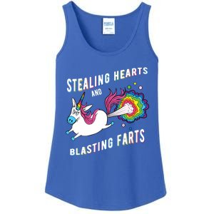 Stealing Hearts And Blasting Farts Unicorn Valentines Gift Ladies Essential Tank