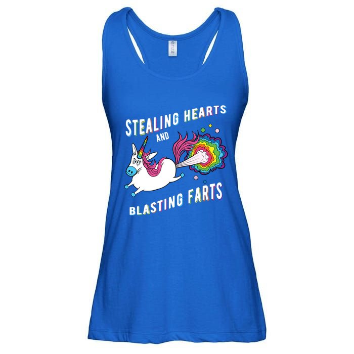 Stealing Hearts And Blasting Farts Unicorn Valentines Gift Ladies Essential Flowy Tank