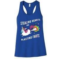 Stealing Hearts And Blasting Farts Unicorn Valentines Gift Women's Racerback Tank