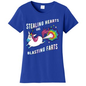 Stealing Hearts And Blasting Farts Unicorn Valentines Gift Women's T-Shirt