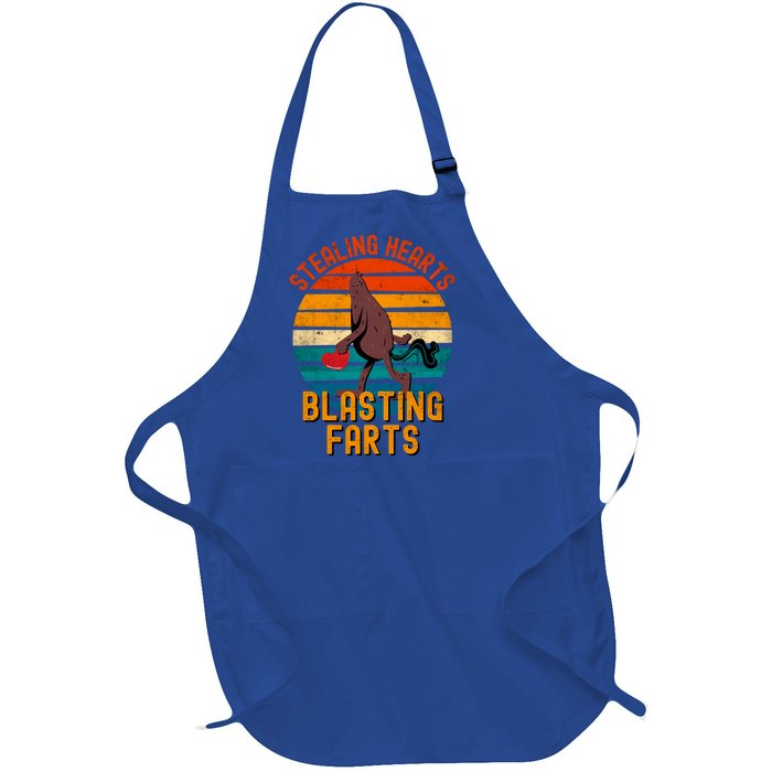 Stealing Hearts And Blasting Farts Gift Bigfoot Gift Full-Length Apron With Pockets