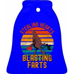 Stealing Hearts And Blasting Farts Gift Bigfoot Gift Ceramic Bell Ornament