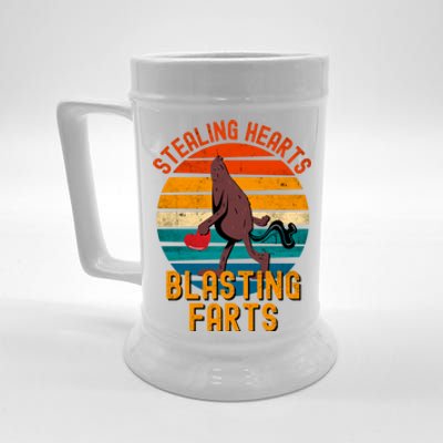 Stealing Hearts And Blasting Farts Gift Bigfoot Gift Beer Stein