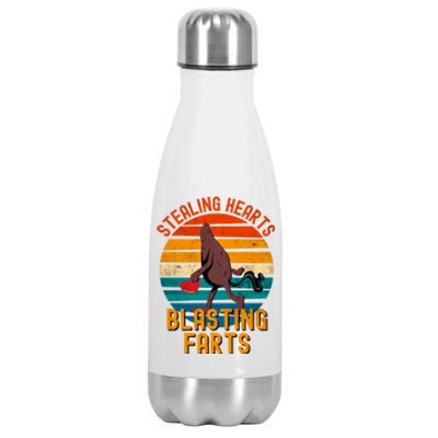 Stealing Hearts And Blasting Farts Gift Bigfoot Gift Stainless Steel Insulated Water Bottle