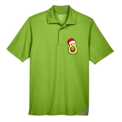 Santa Hat Avocado Merry Christmas Vegan Pajama Gift Men's Origin Performance Pique Polo