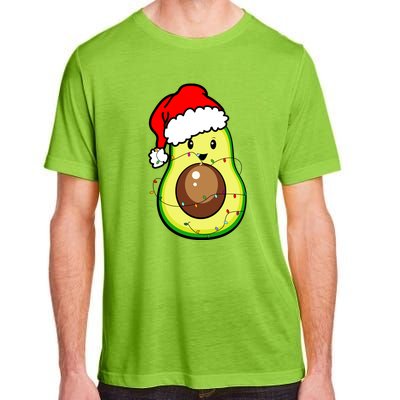 Santa Hat Avocado Merry Christmas Vegan Pajama Gift Adult ChromaSoft Performance T-Shirt