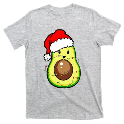 Santa Hat Avocado Merry Christmas Vegan Pajama Gift T-Shirt