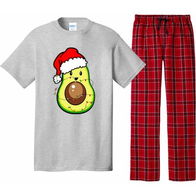 Santa Hat Avocado Merry Christmas Vegan Pajama Gift Pajama Set