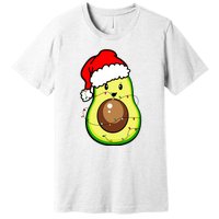 Santa Hat Avocado Merry Christmas Vegan Pajama Gift Premium T-Shirt