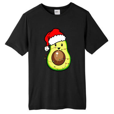 Santa Hat Avocado Merry Christmas Vegan Pajama Gift Tall Fusion ChromaSoft Performance T-Shirt