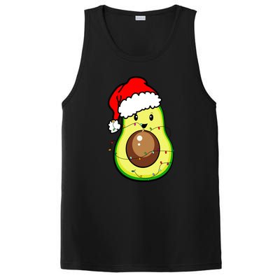 Santa Hat Avocado Merry Christmas Vegan Pajama Gift PosiCharge Competitor Tank