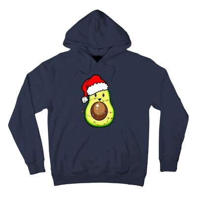 Santa Hat Avocado Merry Christmas Vegan Pajama Gift Hoodie