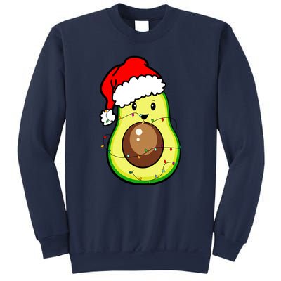 Santa Hat Avocado Merry Christmas Vegan Pajama Gift Sweatshirt