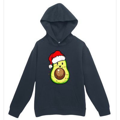 Santa Hat Avocado Merry Christmas Vegan Pajama Gift Urban Pullover Hoodie