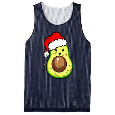 Santa Hat Avocado Merry Christmas Vegan Pajama Gift Mesh Reversible Basketball Jersey Tank