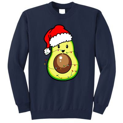 Santa Hat Avocado Merry Christmas Vegan Pajama Gift Tall Sweatshirt