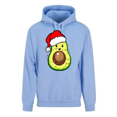 Santa Hat Avocado Merry Christmas Vegan Pajama Gift Unisex Surf Hoodie