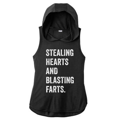 Stealing Hearts And Blasting Farts Ladies PosiCharge Tri-Blend Wicking Draft Hoodie Tank