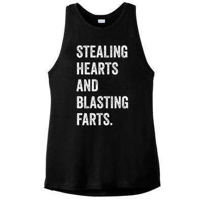 Stealing Hearts And Blasting Farts Ladies PosiCharge Tri-Blend Wicking Tank