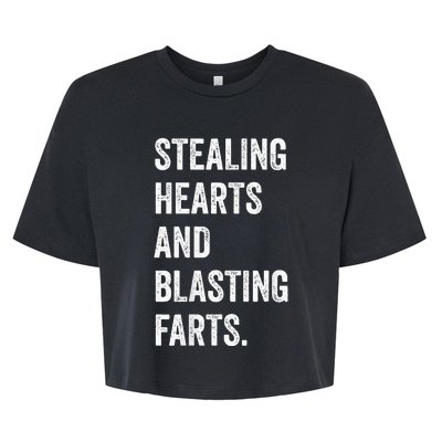 Stealing Hearts And Blasting Farts Bella+Canvas Jersey Crop Tee