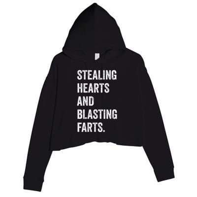 Stealing Hearts And Blasting Farts Crop Fleece Hoodie