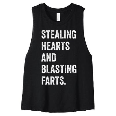 Stealing Hearts And Blasting Farts Women's Racerback Cropped Tank