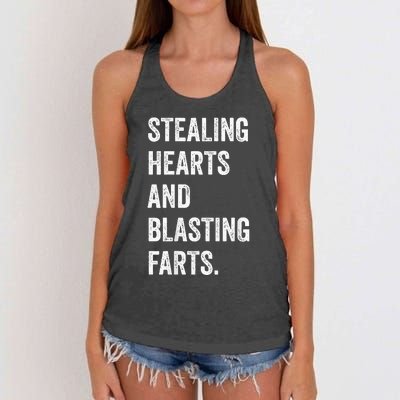 Stealing Hearts And Blasting Farts Women's Knotted Racerback Tank