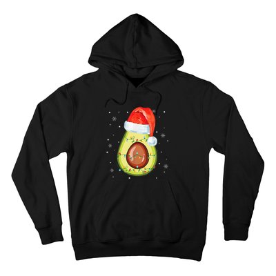 Santa Hat Avocado Merry Christmas Vegan Pajama Gift Hoodie