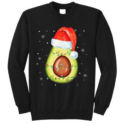 Santa Hat Avocado Merry Christmas Vegan Pajama Gift Sweatshirt