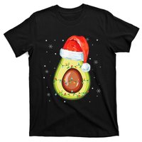 Santa Hat Avocado Merry Christmas Vegan Pajama Gift T-Shirt