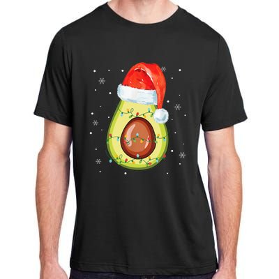 Santa Hat Avocado Merry Christmas Vegan Pajama Gift Adult ChromaSoft Performance T-Shirt