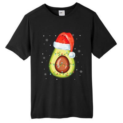 Santa Hat Avocado Merry Christmas Vegan Pajama Gift Tall Fusion ChromaSoft Performance T-Shirt