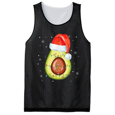 Santa Hat Avocado Merry Christmas Vegan Pajama Gift Mesh Reversible Basketball Jersey Tank