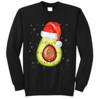 Santa Hat Avocado Merry Christmas Vegan Pajama Gift Tall Sweatshirt