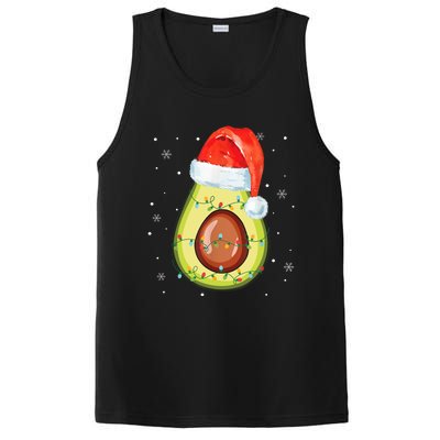 Santa Hat Avocado Merry Christmas Vegan Pajama Gift PosiCharge Competitor Tank