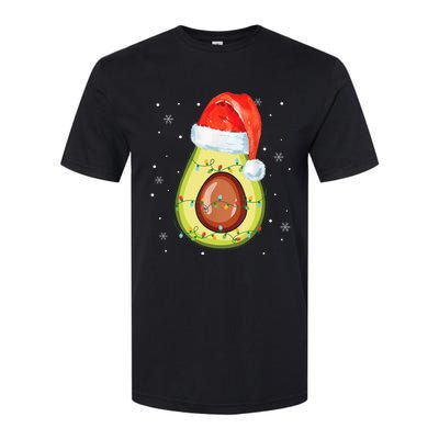 Santa Hat Avocado Merry Christmas Vegan Pajama Gift Softstyle CVC T-Shirt