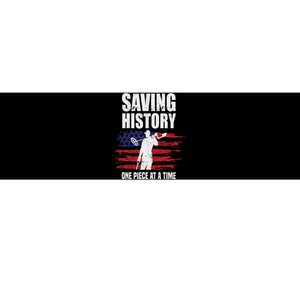 Saving History American Flag Usa Funny Metal Detecting Bumper Sticker