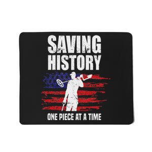 Saving History American Flag Usa Funny Metal Detecting Mousepad