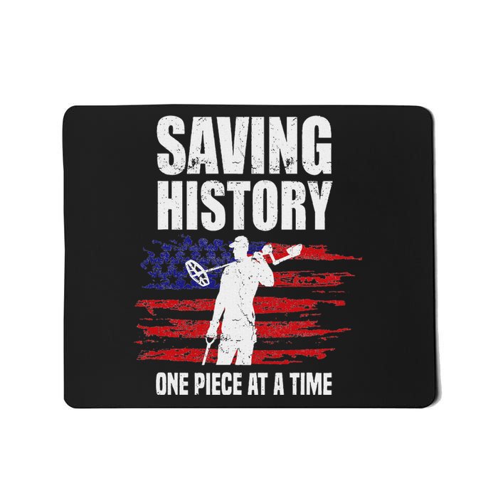 Saving History American Flag Usa Funny Metal Detecting Mousepad