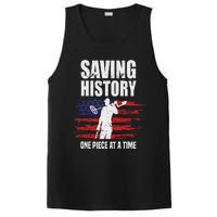 Saving History American Flag Usa Funny Metal Detecting PosiCharge Competitor Tank