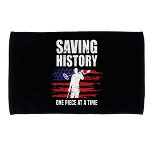 Saving History American Flag Usa Funny Metal Detecting Microfiber Hand Towel