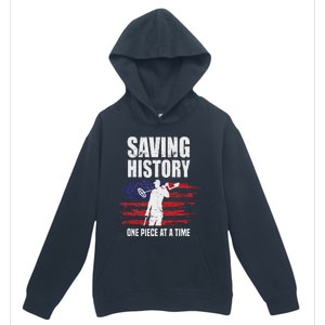 Saving History American Flag Usa Funny Metal Detecting Urban Pullover Hoodie