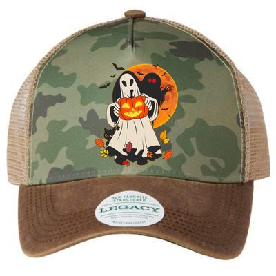 Spooky Halloween Autumn Ghost Jackolantern Legacy Tie Dye Trucker Hat