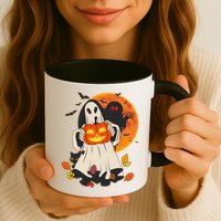Spooky Halloween Autumn Ghost Jackolantern Mug