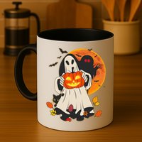 Spooky Halloween Autumn Ghost Jackolantern Mug
