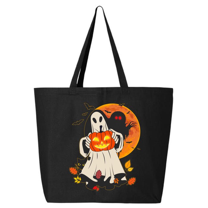 Spooky Halloween Autumn Ghost Jackolantern 25L Jumbo Tote